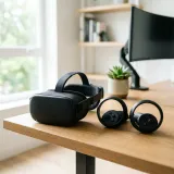 VRヘッドセットとコントローラーの高品質な写真