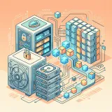 ストレージ（データ保存）を直感的に表したクリーンな概念図イラスト