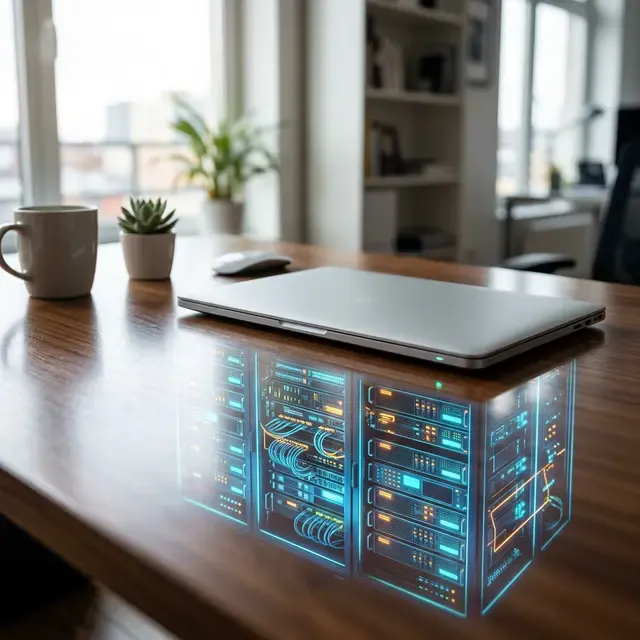仮想化をイメージしたサーバーラックの写真