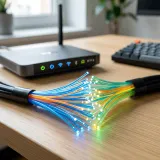 光回線を支える光ファイバーケーブルの高品質な写真