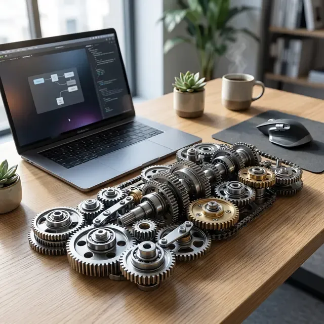 CI/CDをイメージした自動化ラインの写真