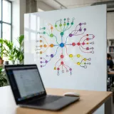 Gitの変更履歴をイメージしたブランチ図の写真